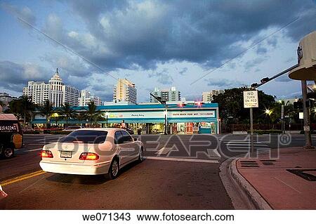 Stock Image - Florida. Usa. Miami Beach. Washington Avenue. Fotosearch