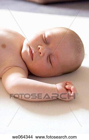 four week old baby sleeping View Large Photo Image Picture - four week old baby sleeping. Fotosearch
