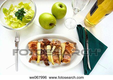Grilled chicken with French fries View Large Photo Image Stock Photograph - Grilled chicken with French fries. Fotosearch
