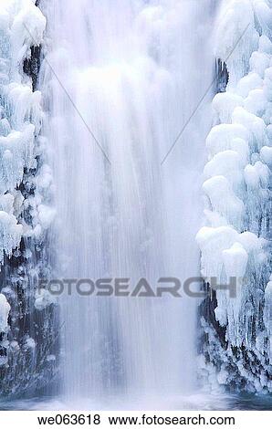 Iced Multnomah Falls in the Columbia River Gorge, Oregon View Large Photo Image Stock Photo - Iced Multnomah Falls in the Columbia River Gorge, Oregon. Fotosearch