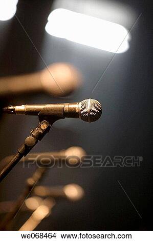 Microphone on stage View Large Photo Image Picture - Microphone on stage. Fotosearch