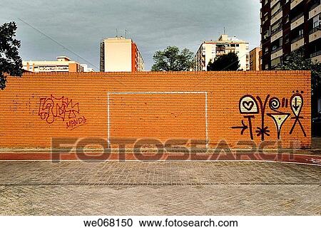 Painted goal on wall, Valencia. Comunidad Valenciana, Spain View Large Photo Image Stock Image - Painted goal on wall, Valencia. Comunidad Valenciana, Spain. Fotosearch