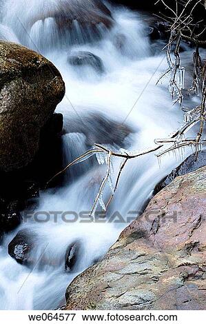 Stock Photo - Rapid in winter, whitewater. M÷lltal, Hohe Tauern Region, Alps, K? rnten/Carinthia, Austria, Europe. Fotosearch