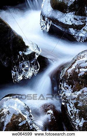 Stock Photo - Rapid in winter, whitewater. M÷lltal, Hohe Tauern Region, Alps, K? rnten/Carinthia, Austria, Europe. Fotosearch