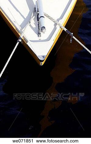 Stock Image - Ropes on a sailing-boat, Sweden, Scandinavia, Europe. Fotosearch