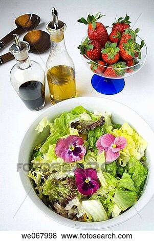 Stock Photo - Salad with flowers. Fotosearch