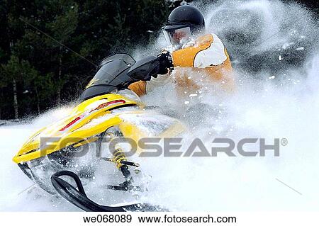 Snowmobiling View Large Photo Image Stock Photo - Snowmobiling. Fotosearch