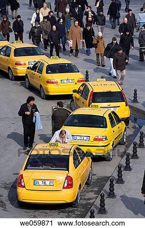 Stock Image - Taxi station, Istanbul. Turkey. Fotosearch