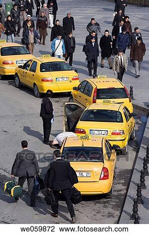 Taxi station, Istanbul. Turkey View Large Photo Image Stock Image - Taxi station, Istanbul. Turkey. Fotosearch