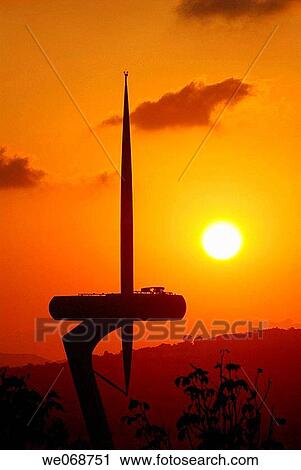 Telecommunications tower by Santiago Calatrava, Montju? c, Barcelona. Catalonia, Spain View Large Photo Image Stock Image - Telecommunications tower by Santiago Calatrava, Montju? c, Barcelona. Catalonia, Spain. Fotosearch