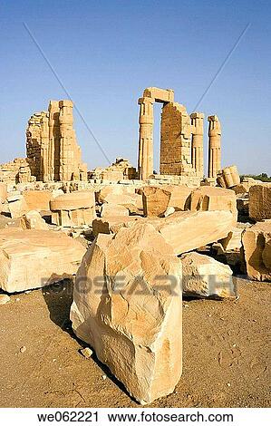 Stock Image - Temple of Soleb, built during the reign of Amenophis III. Upper Nubia, ash-Shamaliyah state, Sudan. Fotosearch