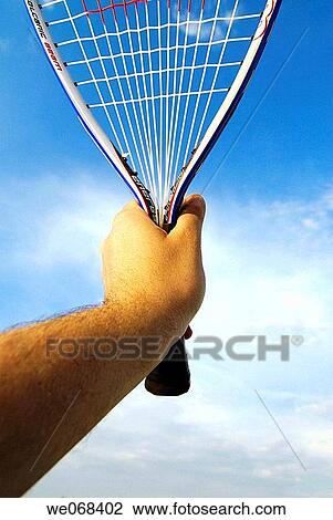 Stock Image - Tennis Racket - Racquetball Racket. Fotosearch