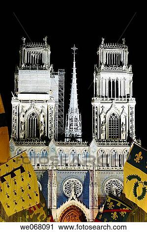 The new permanent lighting -illumination- of the cathedral of Orleans, the? white cathedral?. Loiret, France (May, 2007) View Large Photo Image Stock Image - The new permanent lighting -illumination- of the cathedral of Orleans, the? white cathedral?. Loiret, France (May, 2007). Fotosearch