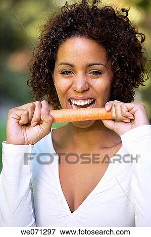 Stock Photo - woman, ethnic background: half Cuban, half German. Fotosearch