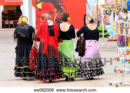 Women at April Fair, Barcelona. Catalonia, Spain View Large Photo Image Stock Photo - Women at April Fair, Barcelona. Catalonia, Spain. Fotosearch