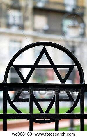 Wrought-iron Jewish star detail on the Great Synagogue. Budapest. Hungary View Large Photo Image Stock Photo - Wrought-iron Jewish star detail on the Great Synagogue. Budapest. Hungary. Fotosearch