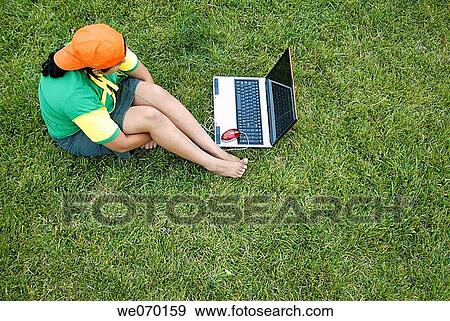 Young woman with Laptop. View Large Photo Image Stock Photo - Young woman with Laptop.. Fotosearch
