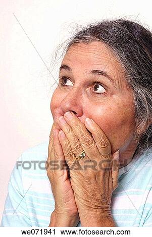 Amazed and startled elderly woman. View Large Photo Image Stock Image - Amazed and startled elderly woman.. Fotosearch
