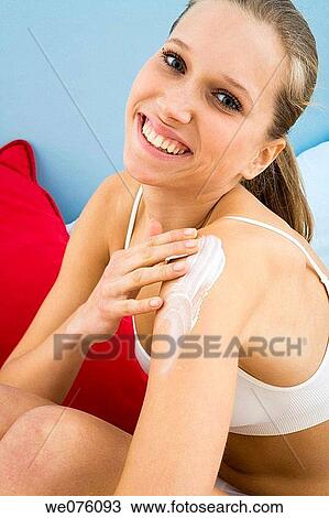 arm, Body care, apply View Large Photo Image Stock Image - arm, Body care, apply. Fotosearch