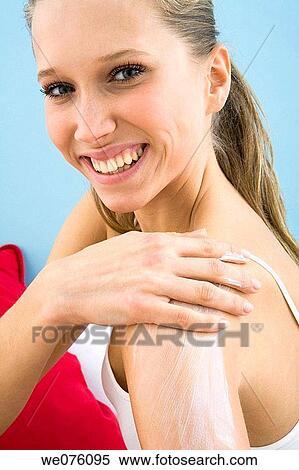 Stock Photography - arm, Body care, apply. Fotosearch