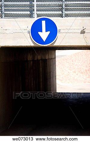 Stock Image - arrow, direction, day, concept, Ahead only. Fotosearch