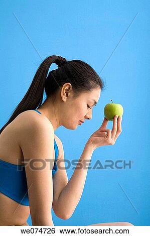 Asian, diet, blue, apple View Large Photo Image Stock Photograph - Asian, diet, blue, apple. Fotosearch