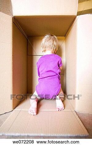 baby, back view, barefoot, blond, cardboard View Large Photo Image Stock Photo - baby, back view, barefoot, blond, cardboard. Fotosearch