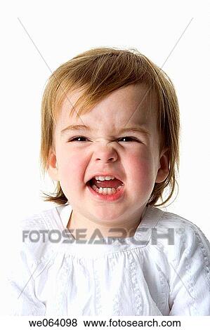 Stock Photo - baby, Brown eye, brunette, child, childhood. Fotosearch