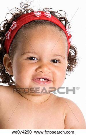 Stock Image - baby, brunette, child, childhood, contemporary. Fotosearch