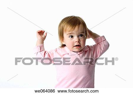 baby, childhood, child, brunette, Arms raised View Large Photo Image Stock Photograph - baby, childhood, child, brunette, Arms raised. Fotosearch
