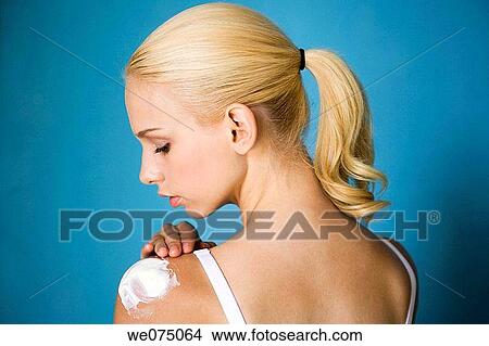 back view, blue, blond, beauty, apply View Large Photo Image Picture - back view, blue, blond, beauty, apply. Fotosearch