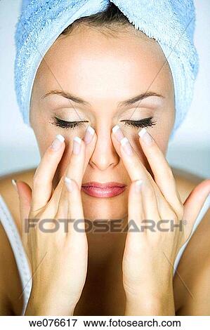 Bags under the eyes, beauty, Beauty Care, brunette View Large Photo Image Stock Photo - Bags under the eyes, beauty, Beauty Care, brunette. Fotosearch