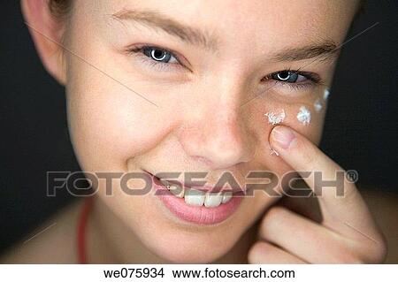 Bags under the eyes, blue eyes, Beauty Care, beauty, apply View Large Photo Image Picture - Bags under the eyes, blue eyes, Beauty Care, beauty, apply. Fotosearch