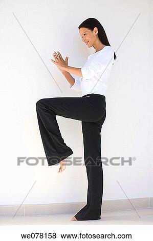 balance, barefoot, brunette, clipping path View Large Photo Image Stock Photo - balance, barefoot, brunette, clipping path. Fotosearch