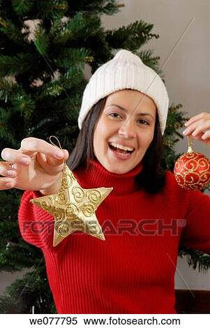 ball, bauble, brunette, cap, celebrate View Large Photo Image Stock Photography - ball, bauble, brunette, cap, celebrate. Fotosearch