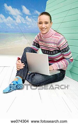 barefoot, beach, brunette View Large Photo Image Picture - barefoot, beach, brunette. Fotosearch