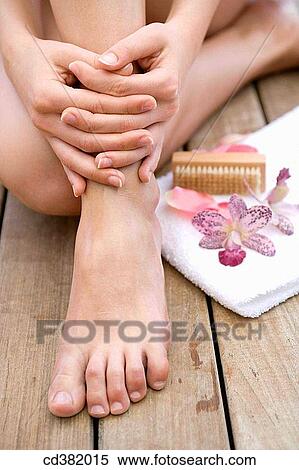 barefoot, Body care, brush, Close-up View Large Photo Image Stock Photography - barefoot, Body care, brush, Close-up. Fotosearch
