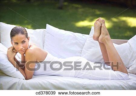 barefoot, brunette, calm, chilling out View Large Photo Image Stock Photo - barefoot, brunette, calm, chilling out. Fotosearch