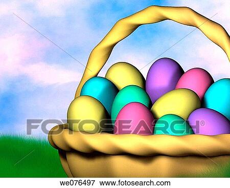 Basket of eggs View Large Photo Image Stock Photo - Basket of eggs. Fotosearch