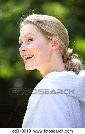 bathrobe, breath, Body care, blond, allergy View Large Photo Image Stock Image - bathrobe, breath, Body care, blond, allergy. Fotosearch