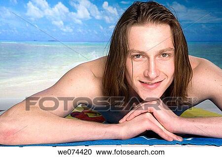 beach, black hair, chilling out View Large Photo Image Stock Image - beach, black hair, chilling out. Fotosearch