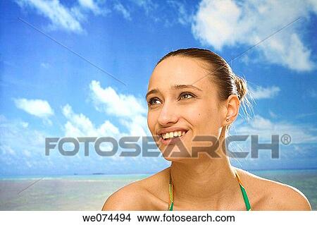 beach, brunette, Beauty Care, beauty, absorbed View Large Photo Image Picture - beach, brunette, Beauty Care, beauty, absorbed. Fotosearch