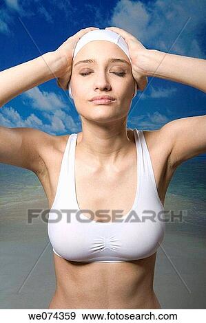 beach, brunette, cap View Large Photo Image Stock Photo - beach, brunette, cap. Fotosearch
