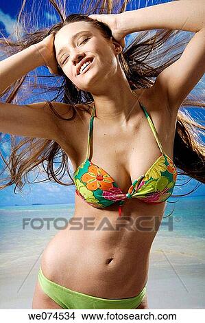 beach, brunette View Large Photo Image Picture - beach, brunette. Fotosearch