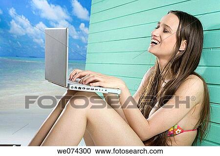 beach, brunette View Large Photo Image Stock Image - beach, brunette. Fotosearch