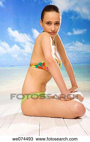 beach, brunette View Large Photo Image Stock Image - beach, brunette. Fotosearch