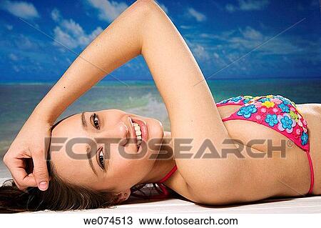 beach, brunette View Large Photo Image Stock Image - beach, brunette. Fotosearch