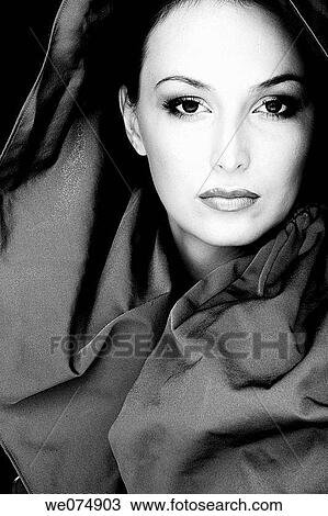 beauty, Beauty Care, black and white, brunette View Large Photo Image Stock Image - beauty, Beauty Care, black and white, brunette. Fotosearch