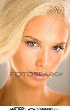 Picture - beauty, Beauty Care, blond, blue eyes. Fotosearch