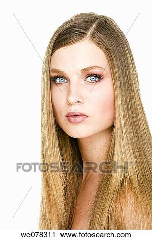 Stock Image - beauty, Beauty Care, blond, blue eyes. Fotosearch